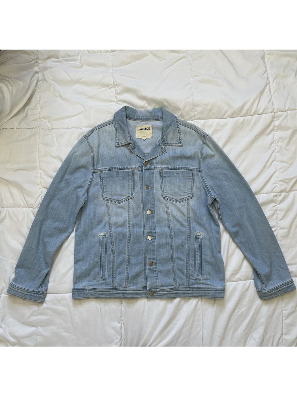 L’Agence Janelle Oversized Trucker Denim Jacket Sierra Light Wash Women's M / L